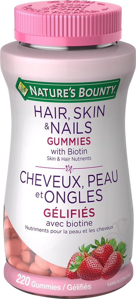 Natuur's Bounty Optimale oplossingen Haar, huid en nagels Gummies - 220 Tellen