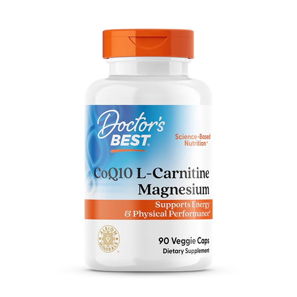 Meilleur mélange unique de Coq10/l-Carnitine/Magnésium de docteur, soutient l'énergie, la masse musculaire et la récupération musculaire, Veggie Caps, 90Conte