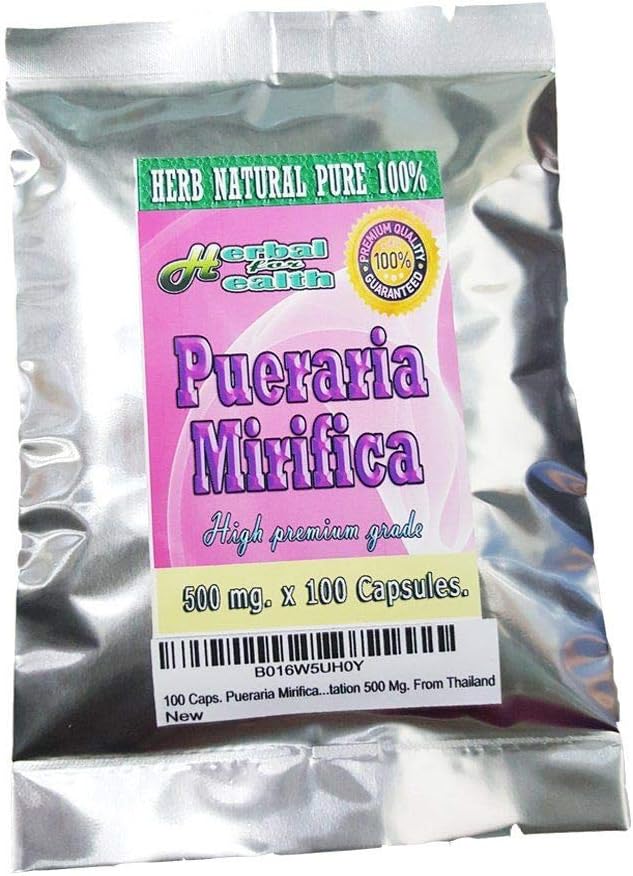 100 Caps. Pueraria Mirifica Poeder Wortel Pure 100% Borstaugmentatie 500 Mg. uit Thailand