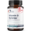 Designs for Health Vitamine D Synergy - 2000 IU Vitamine D with K Supplement - Ondersteunt gezonde Moods, Bone Health + Immune Health for Adults - VIT D3 + Vitamine K - Glutenvrij + Non-GMO (120 Capsules)
