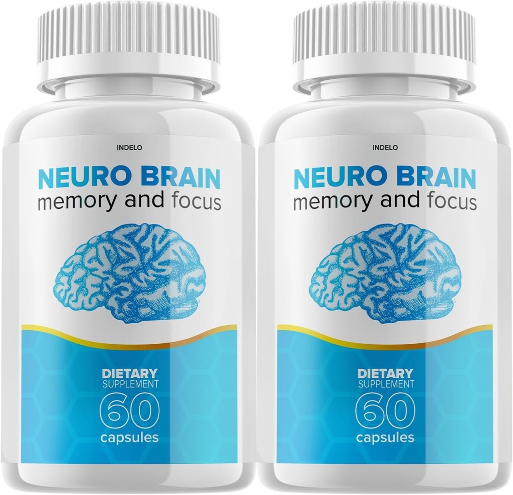 (2 Pack) Neuro Brain and Focus Supplement, Neuro Brain Memory Focus and Cognitive Support, Neuro Brain Pillen Nootrope NeuroBrain to Boost Memory Neuro Brain Vitamin (120 Capsules)
