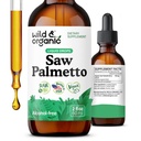 Wild & Organic Saw Palmetto Extract Drops - Urinaire ondersteuning - Saw Palmetto voor mannen en vrouwen - Liquid Serenoa Repens Berrys Supplement - Vegan, Sugar & Alcohol-Free - 2 fl oz