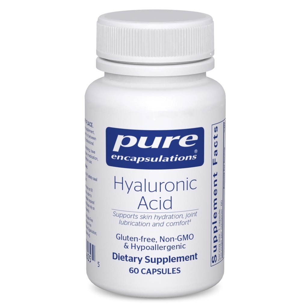 Pure Encapsulations Hyaluronzuur - voor huidhydratatie, gewrichtssmeermiddel en gewrichtsgezondheid* - Effectieve Absorptie - Glutenvrij - Veganistisch & niet-GMO - 60 capsules