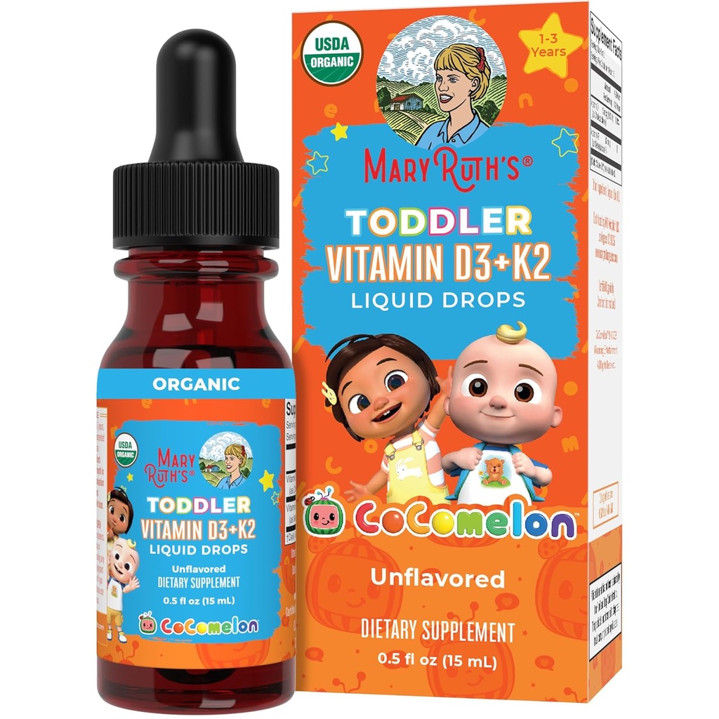 MaryRuth Organics CoComelon Vitamine D3 K2 Liquid Drops for Peugeots 