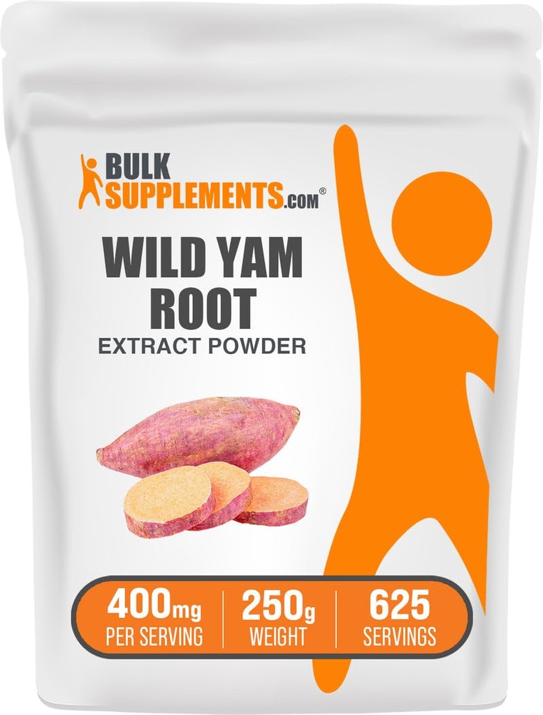 BulkSupplements.com Wild Yam Extract poeder - uit wortel, kruidensupplement, Wild Yam supplement - Glutenvrij, 400mg per portie, 250g (8.8 oz) (pakket van 1)