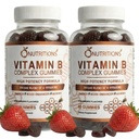 O NUTRITIONS Vitamine B Complex Vegan Gummies with Vitamin B12, B7 as Biotin, B6, B3 as Niacin, B5, B6, B8, B9 as Folaat for Stress, Energy and Healthy Immune System (2 Pack)