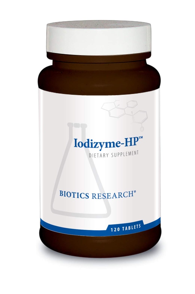 Biotica Onderzoek Iodizyme HP Jood, Schildklierondersteuning, Cellulair Metabolisme, bevordert energie, ondersteunt Metabole functie, T3, T4, TSH 120 tabletten