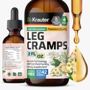 BIO KRAUTER Leg Cramps Tinctuur met Quinine - Gember en kamille Liquid Extracten voor benen Kraampjes - Natuurlijke Alcohol en Suiker Vrij Formule - Vegan Drops 2 Fl.Oz.