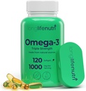 Omega 3 Fish Oil 1000mg - met hoge EPA & DHA, 120 Softgels, Fatty Acids Supplement voor cognitieve functie, van Zalm, 4-maand levering, GMP gecertificeerd, Made in USA