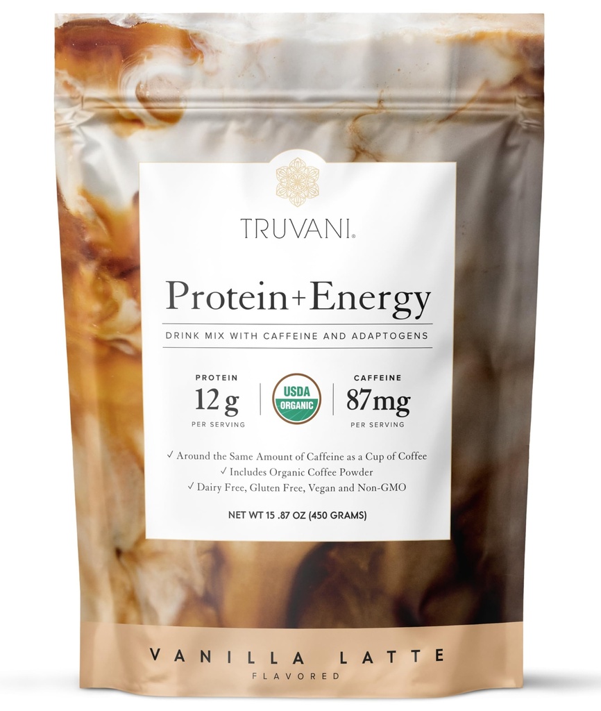 Truvani Proteïne + Energie Drank Mix met 87mg Cafeïne 