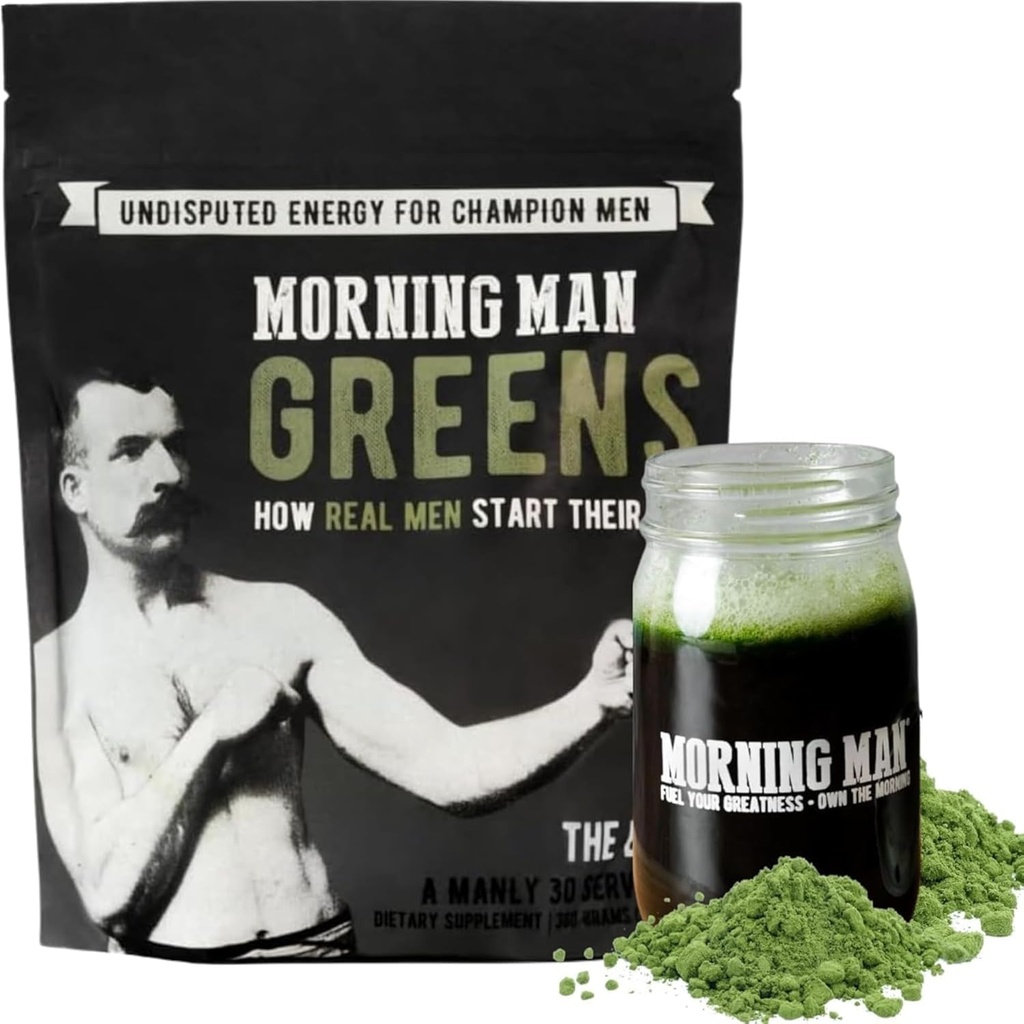 Meilleur mélange probiotique de légumes verts, 95 mg de caféine, démarrage rapide de votre matinée, 75+ vitamines, extraits de thé et de café verts, enzymes digestives, sans gluten, végétalien, énergie, santé git, 30 portions