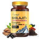 Himalayan Shilajit- Complexe avec Ashwagandha, Mace, Gokshura, Cinnamon & Piperine Trace Minerals, Shilajit pour hommes, Shilajit pour femmes, Dose régulière - 150 Capsules