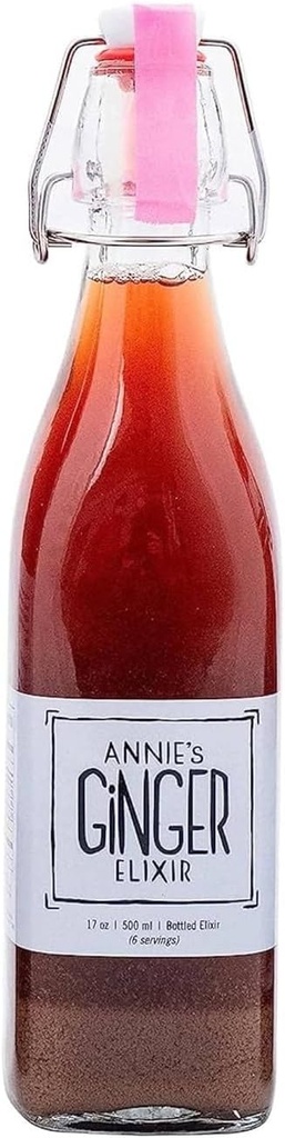 Annie's Ginger Elixir, 17oz 1-pack, Pure Natural Organic Tonic Ginger Shot, Digestieve Reiniging Verhoogt Immune Defense, Dagelijkse Gut Gezondheid en Wellness, Non-GMO Drank