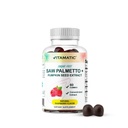 Palmetto vitamatique sans sucre avec graines de citrouille – 3000 mg Équivalent par service – Saveur de framboise naturelle – 60 Gummies