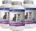 Katten Slechte adem Home Remedie - PROBIOTICS voor Huisdieren - Honden Katten - Bad Gas en adem Treats - Advanced Immune Boost - cat Digestief Suppenter - 3 Flessen (180 Treats)
