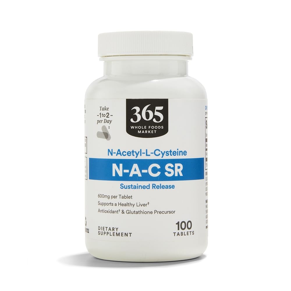 365 par marché des aliments entiers, NAC à libération prolongée 600mg, 100 Nombre