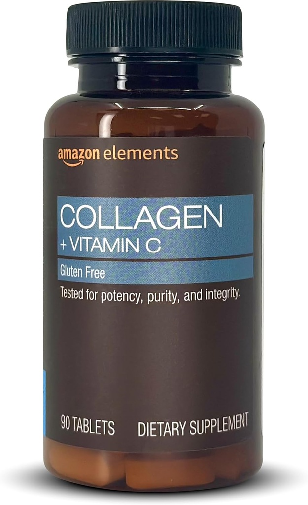 Elementen Collageen Peptiden + Vitamine C, 2500 mg Collageen Peptiden per portie, 90 tabletten, 1 maand levering