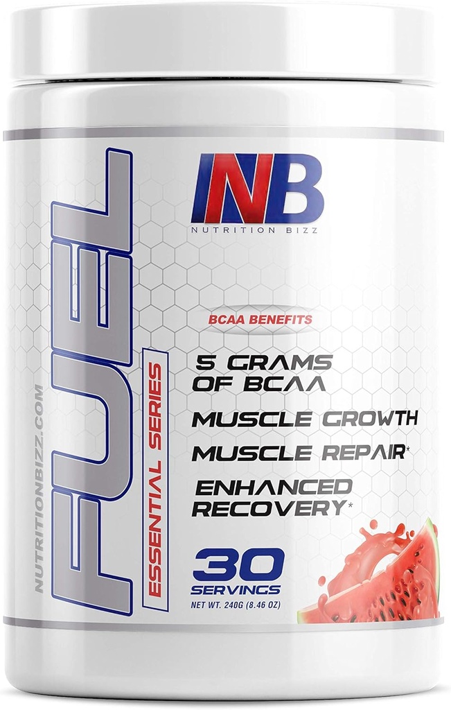 Brandstof 2:1:1 BCAA Powder, 5 Gram van BCAA's Aminozuren, Post Workout Herstel Drink voor spieropbouw, herstel, en endurance, 30 Servers (Watermeloen)