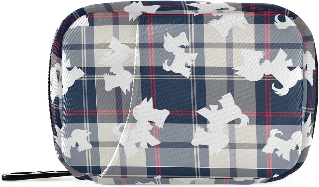 Plaid Schotse Honden pil Box 7 Dag pil geval Travel pil Organizer Bag met rits draagbare Wekelijkse Case Compacte grootte voor vitamine supplement houder