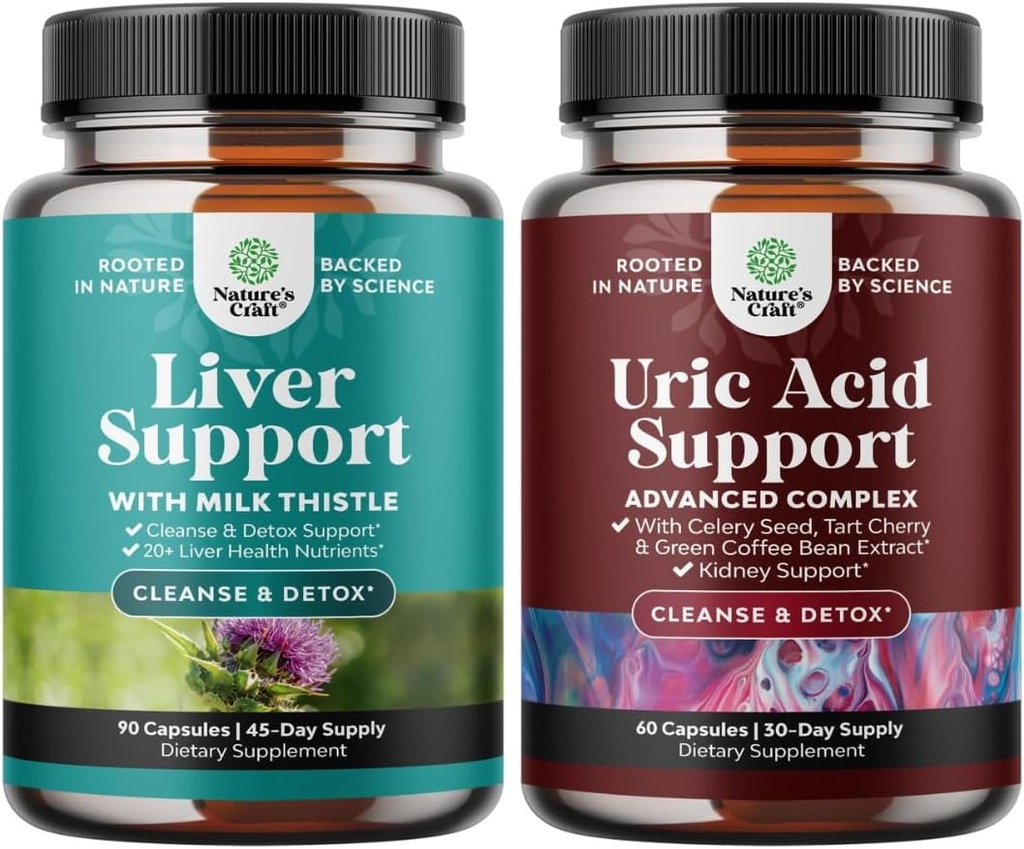 Bundel van leverreiniging Detox & Repair - Silymarin melkdistel met Dandelion wortel & Artichoke Extract en Green Coffee Bean Extract voor Uric Acid Cleanse & Detox - Turmeric Tart Cherry & Selderij Seed