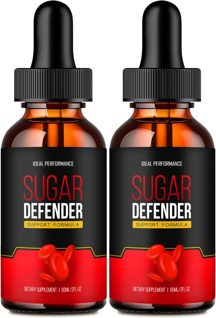 IDEAL PERFORMANCE Sugar Defender Drops, Sugar Defender Supplement Liquid Drops - Maximale sterkte, SugarDefender Gezondheid en Wellness Alle natuurlijke formule, SugarDefender Liquid Reviews (2 Pack)