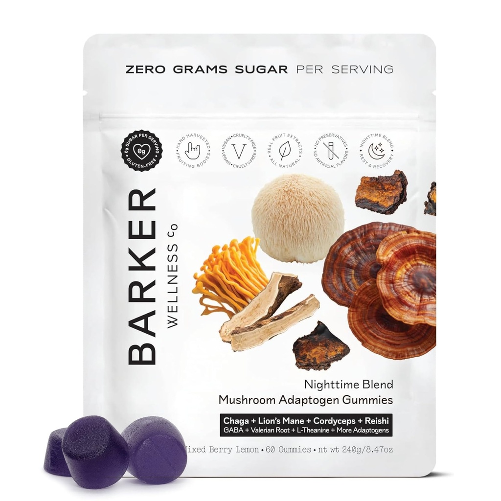 Barker Wellness Nighttime Mushroom Adaptogen Gummy's 
