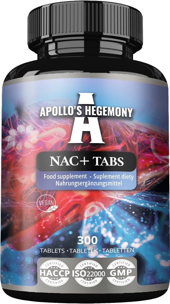 APOLLO'S HEGEMONY NAC+ 150 mg - N-Acetyl L-Cysteine en Artichoke Extract, 300 Vegan tabletten, 1200 porties, Aminozuur Dieetsupplement, Ondersteunt Detox en Lever Gezondheid
