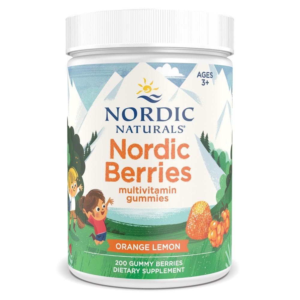 Nordic Naturals Nordic Berrys, Citrus - 200 Gummy Berrys - Great-Tasting Multivitamine for Ages 3+ - Growth, Development, Optimal Wellness - Non-GMO, Vegetarisch - 50 Servings