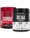 Ge Jacked Factory Nitrosurge Shred Thermogenic Pre-workout in Blueberry Lemonade & BCAA in Fruit Punch voor Body Recomposition, Muscle Building and Recovery