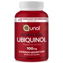Qunol Ubichinol CoQ10 100mg Softgels, Mega Ubichinol 100mg - Superior Absorptie - Actieve Vorm van Co-enzym Q10 voor hartgezondheid en gezonde bloeddrukniveaus - 2 maand levering - 60 Tel.