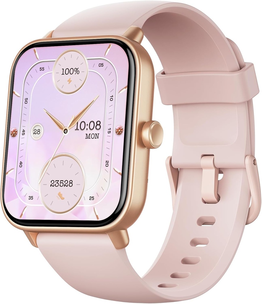 Fitpolo Smart Watch for Women,1.8" Touchscreen Fitness Tracker Bluetooth Appel Alexa SpO2 Heart Rate Monitor Sommeil Compteur d'étape Calorie Waterproof Activity Tracker et Smartwatch pour iPhone Android