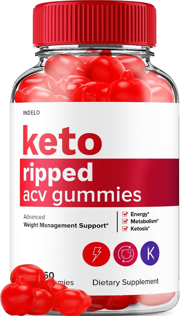 Keto Ripped ACV Gummies - Advanced Ripped Keto + ACV Weight Management Gummies Apple Cider Vinegar Ripped ACV Gummies Dieetsupplement Reviews Extra sterkte (60 Gummies)