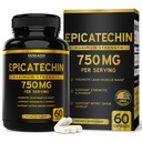 Epicatechin Extract 750 mg per portie - (60 capsules) - Ondersteunt Lean Muscle, Nitric Oxide, Myostatin Remmer, Uithoudingsvermogen, Endurance, Pump & Gains - Non-GMO & Vegan Supplement - (60 telling)