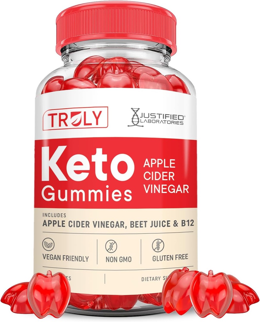 Echt Keto ACV Gummies Geavanceerde Formule 1000MG Echt Keto Gummies Apple Cider Vinegar Geformuleerd met Granaatappel Beet Juice Powder B12 Vegan Non GMO 60 Gummys