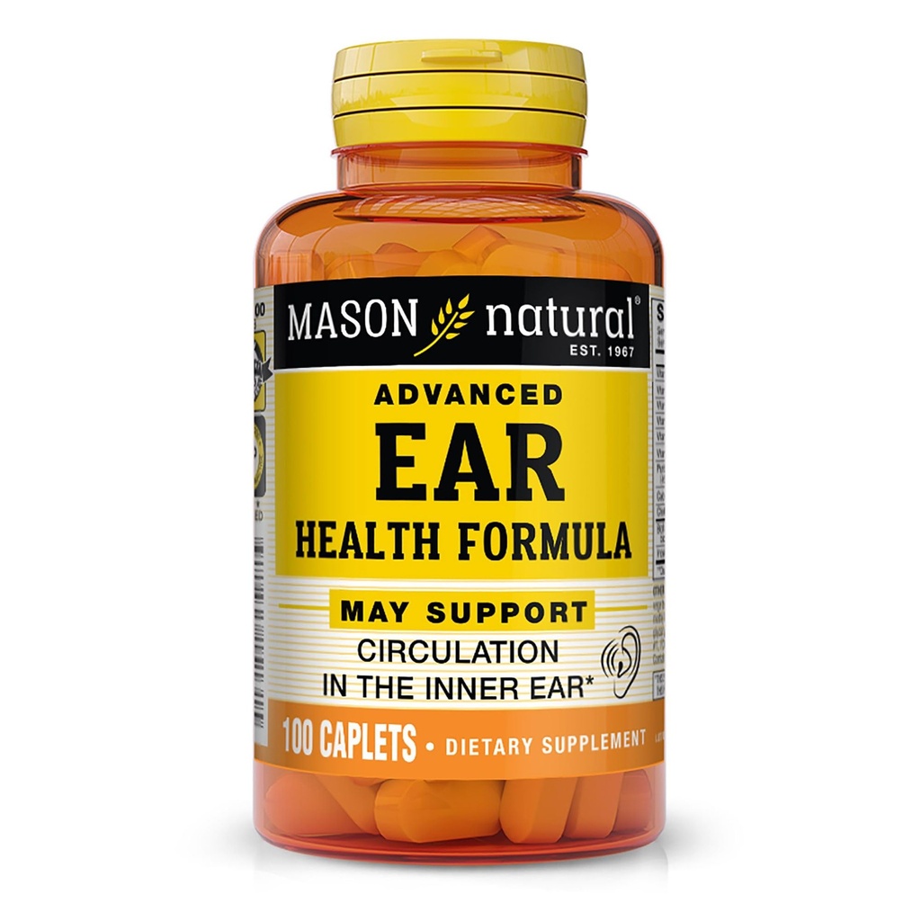 MASON NATURAL Santé de l'oreille avancée, 33 jours d'approvisionnement, supporte la circulation normale dans l'oreille intérieure et sonnerie, 100 caplets