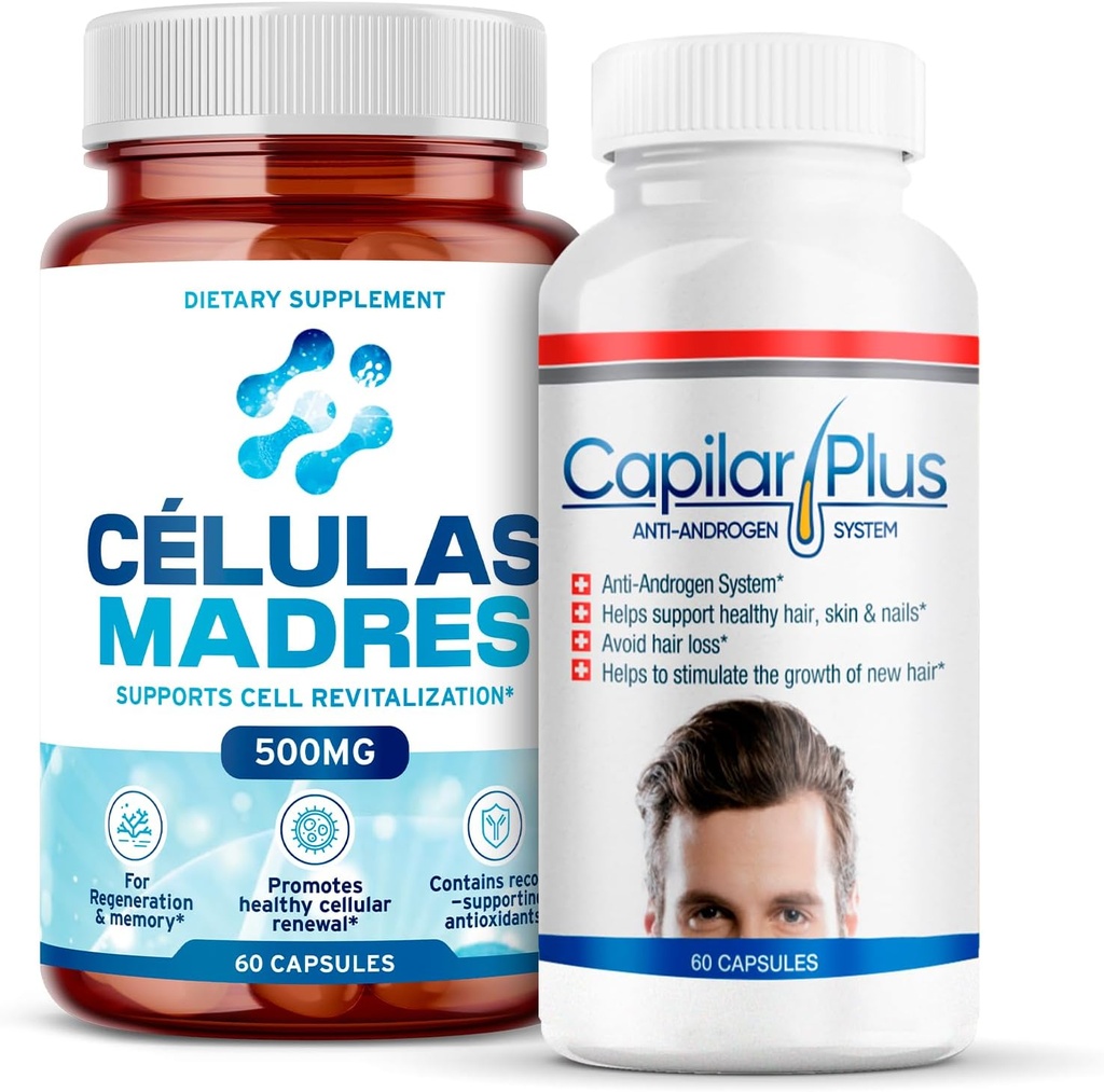 AFA Stem Cell & Hair Growth Supplement Bundle (en anglais seulement) 60 Caps Each (en anglais seulement) Antiaging & Longevity Support with Immunity Boost (en anglais seulement) Capilar Plus for Hair Loss Treatment (en anglais seulement)