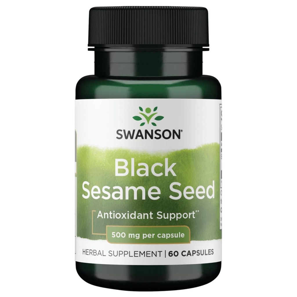 Swanson Full Spectrum Black Sesame Seed 500 Milligrams 60 Capsules