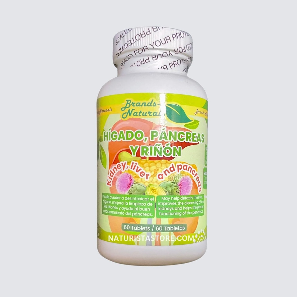 Generieke merken Natuurlijken Nier Lever & Pancreas (Higado Pancreas Y Rinones) 60 Tabs