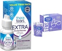 TheraTears Extra droge oogdruppels, 2 Count & Nice 'n Clean 100 SmudgeGuard Lens Wipes Bundle