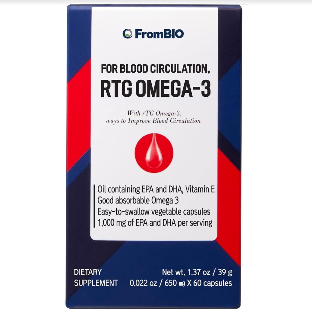 voor bloedcirculatie, RTG Omega-3, 1000 mg EPA en DHA en 11 mg a-TE vitamine E per portie (60 capsules)