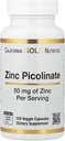 Zink Picolinaat, Bio beschikbaar Vorm van Zink, Ondersteunt Immune Health, 50 mg, 120 Veggie Capsules