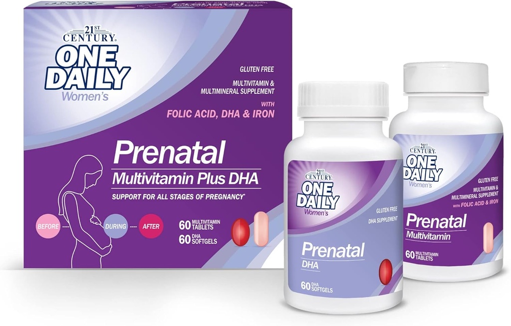21e eeuw prenataal met DHA, tabletten en softgels, 120 telling