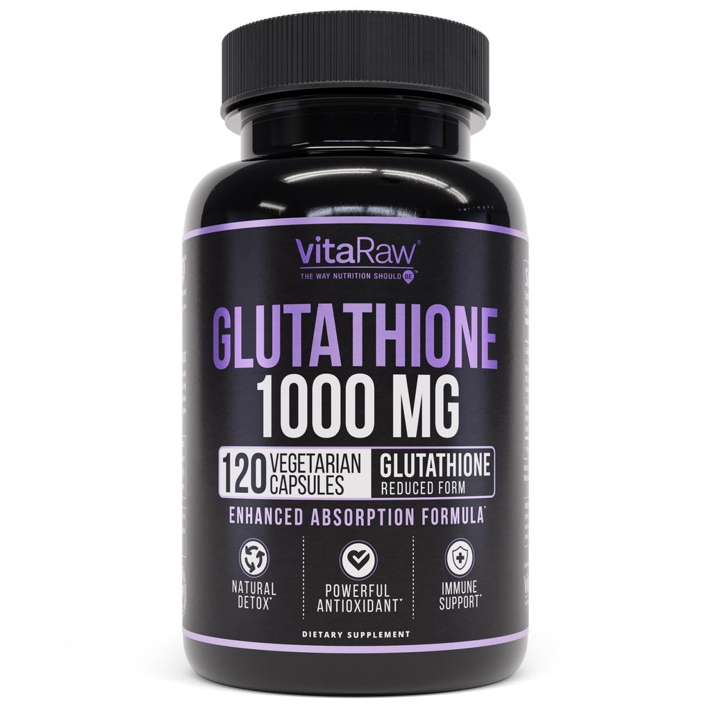 1000mg Glutathion voor Immune Support - 100mg Absorptie Complex - Verminderd liposomaal Glutathion Supplement met Alpha Lipoïnezuur - Hersenbooster, gloeiende huid, leverondersteuning