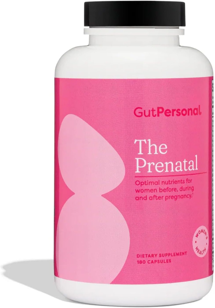 GutPersonal Het prenatale supplement, verlicht ochtendziekte en bevat essentiële voedingsstoffen Geformuleerd tot de volledige prenatale en postnatale ondersteuning - 180 capsules