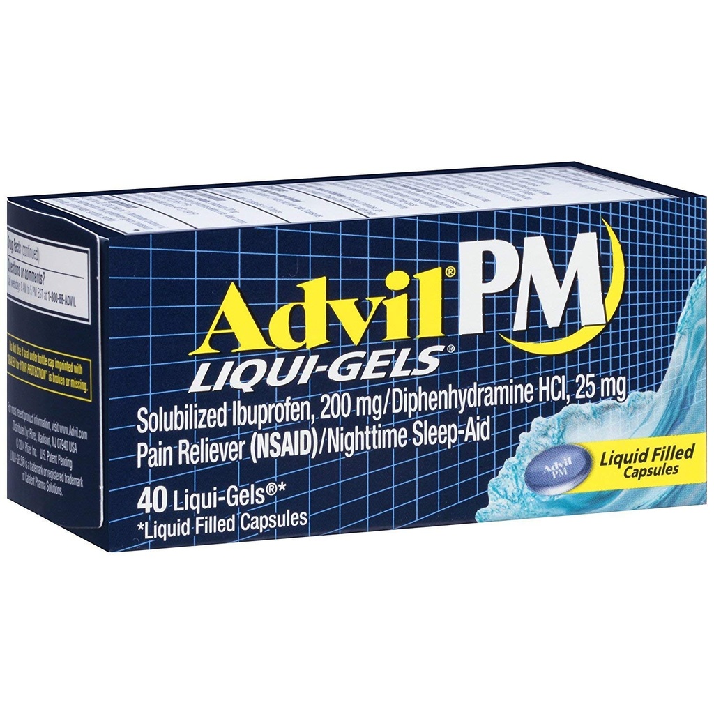 Advil PM Liqui-Gels Pijn Nachtslaap, 40 Liqui-Gels (verpakking van 2)