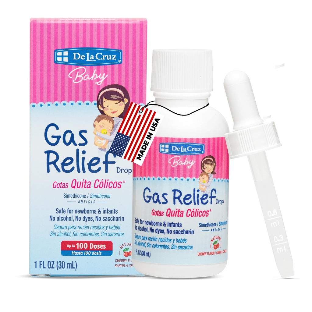 Gasdruppels voor baby's - Quita Cólicos Zuigeling Gasrelief Drops met Simethicone - Safe Colic Drops voor pasgeborenen 1 FL. OZ. (30 ml)