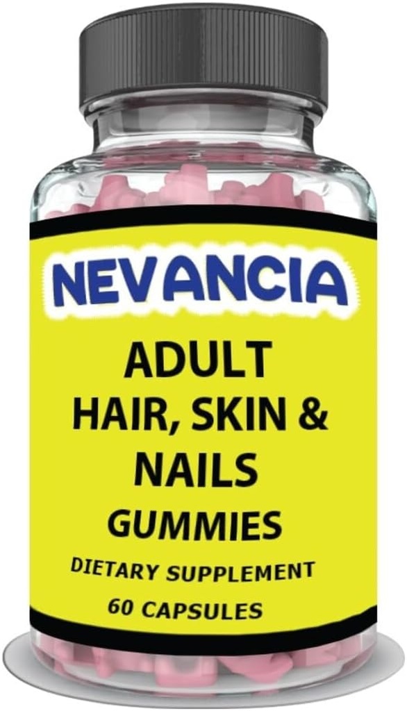 Volwassen haren, huid en nagels Gummies - Biotin 5000 mcg - voor snellere en gezondere haargroei, sterkere nagels, gezondere huid voor vrouwen en mannen - extra sterkte, 60 veganistische Gummies