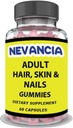 Volwassen haren, huid en nagels Gummies - Biotin 5000 mcg - voor snellere en gezondere haargroei, sterkere nagels, gezondere huid voor vrouwen en mannen - extra sterkte, 60 veganistische Gummies