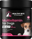 Gezonde bijt 12 in 1 Multivitamine voor honden - huid en jas supplement, Immune Support, Huisdier Vitaminen, Calcium voor honden Made in USA - 120 Tellen